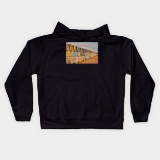 Colourful beach huts on Mersea Island, Essex Kids Hoodie